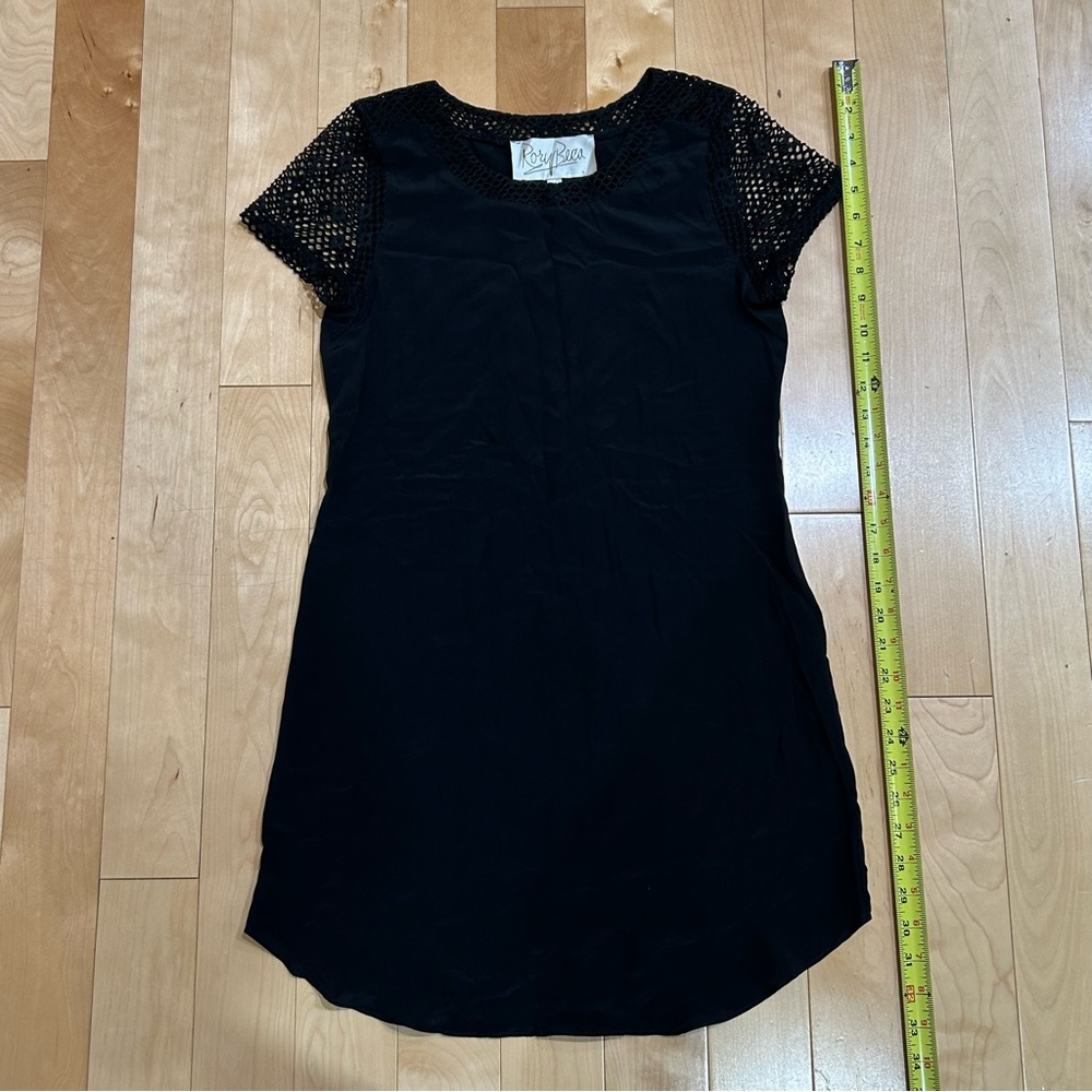 $145 ANTHROPOLOGIE RORY BECA 100% SILK XS BLACK TUNIC TOP LUXURY DRESS-Y SHIRT
